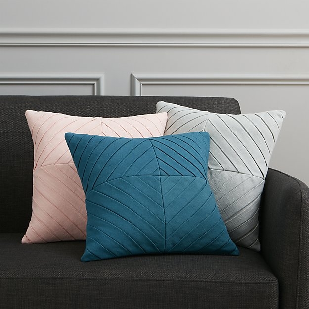 Meridian light grey 16" pillow with down-alternative insert - Image 1
