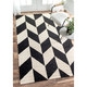 Loom 23 Hand Hooked Hudson Black and White Area Rug (5' x 8') - Image 1
