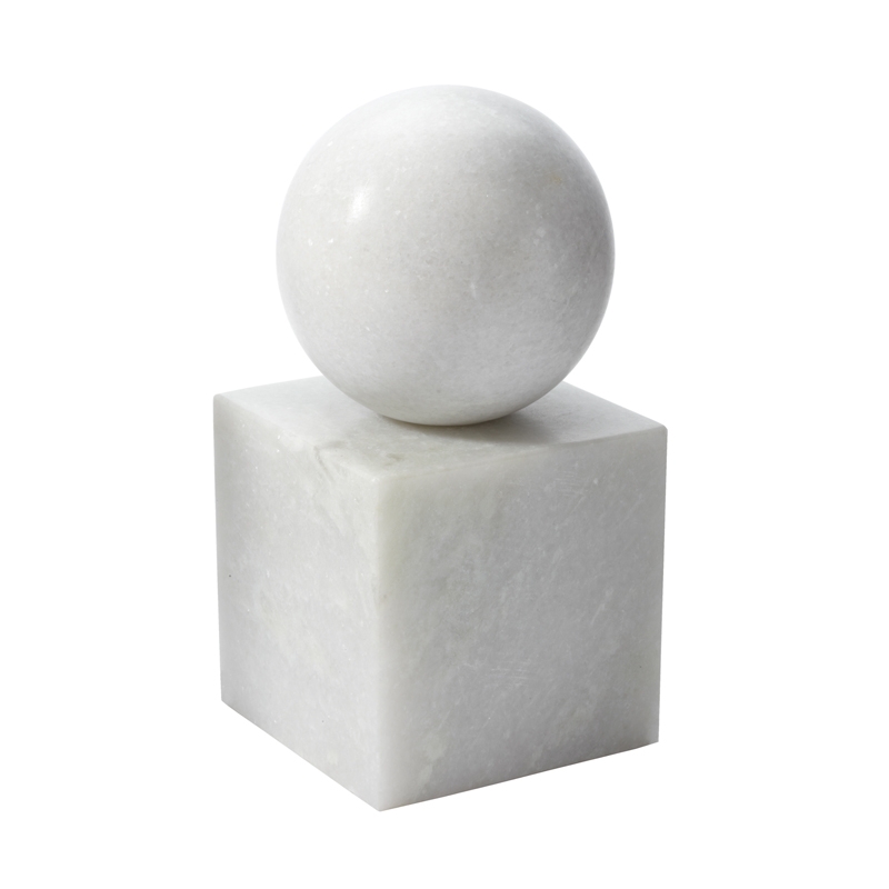 White Marble Minimalist Bookend - Image 0