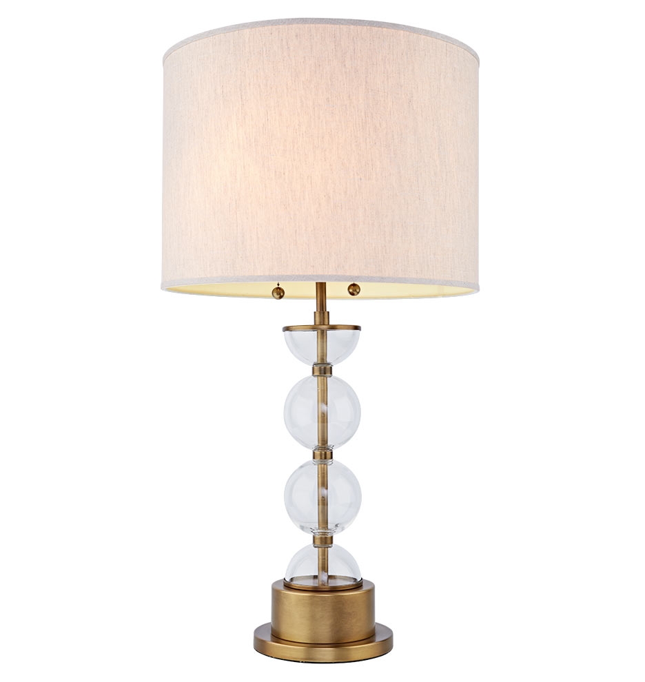 Stacked Glass Table Lamp - Antique Brass - Image 0