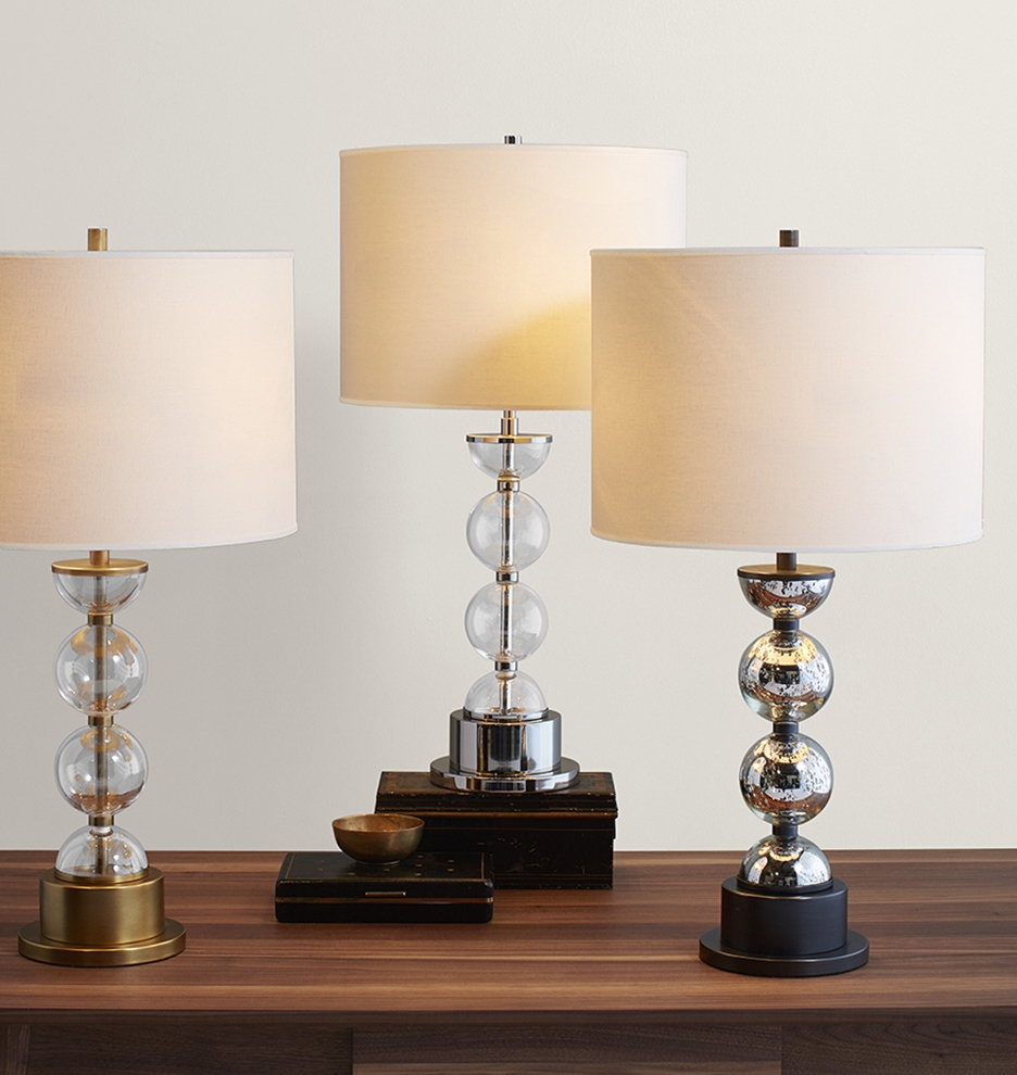 Stacked Glass Table Lamp - Antique Brass - Image 1