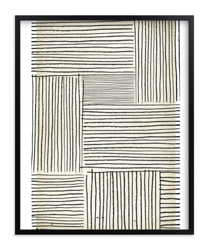 Sketchy Lines - 16" x 20" -Rich Black Wood Frame-No Mat - Image 0