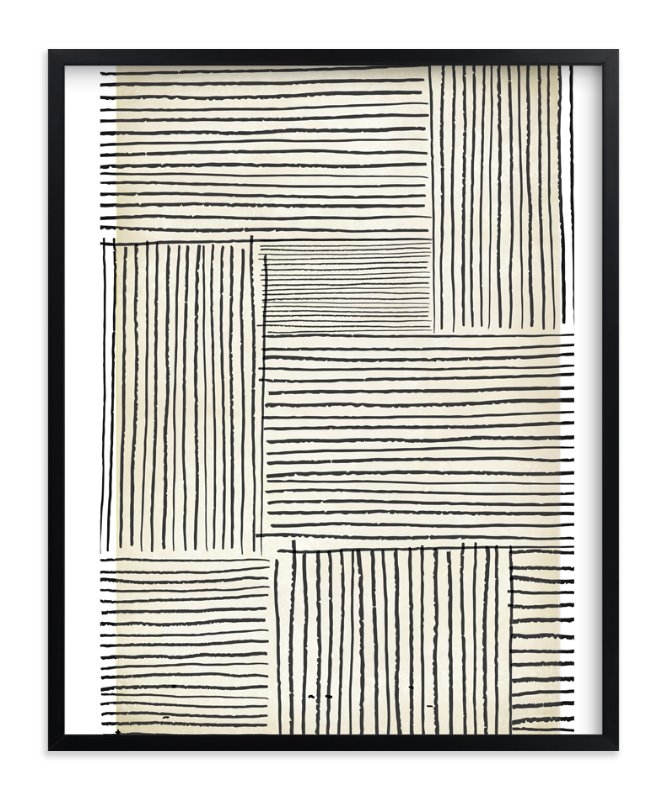 Sketchy Lines - 16" x 20" -Rich Black Wood Frame-No Mat - Image 0