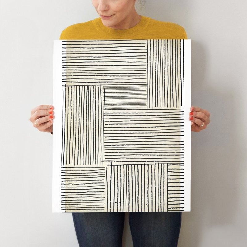 Sketchy Lines - 16" x 20" -Rich Black Wood Frame-No Mat - Image 3