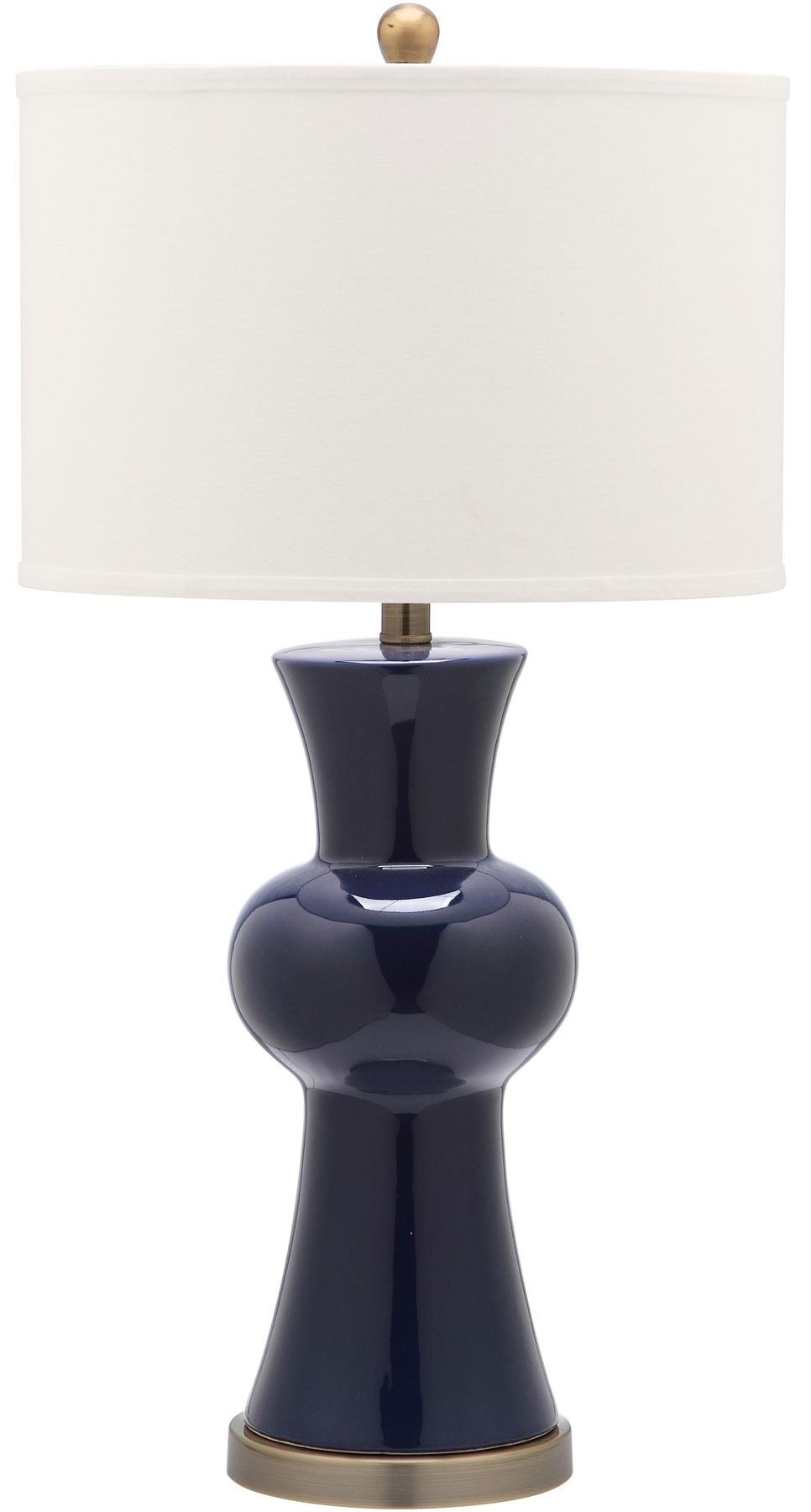 Lola 30-Inch H Column Table Lamp - Navy - Arlo Home - Image 1