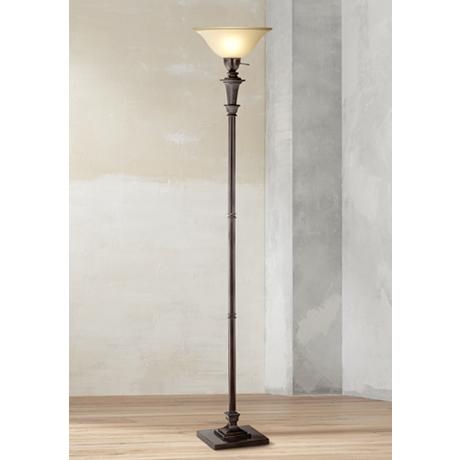 Madison Italian Bronze Torchiere Floor Lamp - Image 1