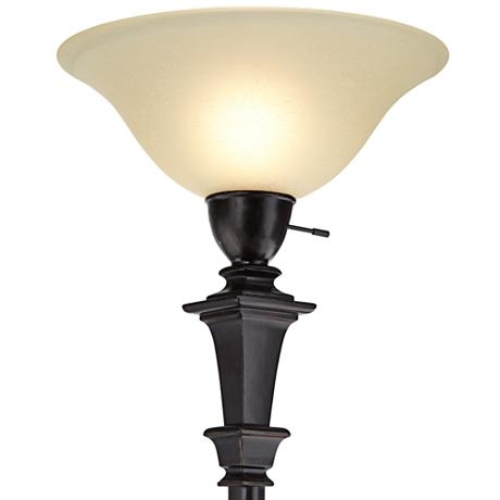 Madison Italian Bronze Torchiere Floor Lamp - Image 2