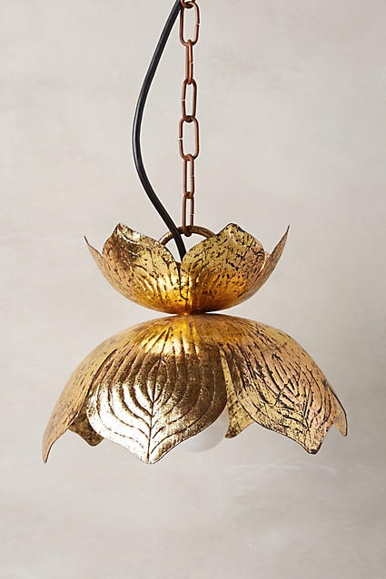 Brass Lotus Pendant Lamp - Small - Image 1