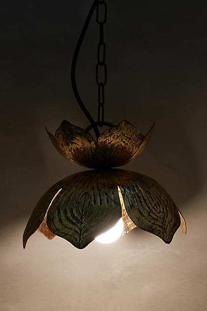 Brass Lotus Pendant Lamp - Small - Image 3