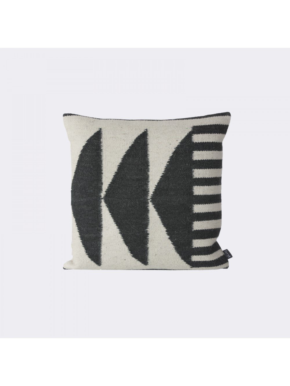 Kelim Pillow - Black Triangles - 19.69" x 19.69" - Down Filled - Image 0