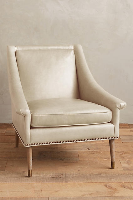 Premium Leather Tillie Armchair - Ivory - Image 0