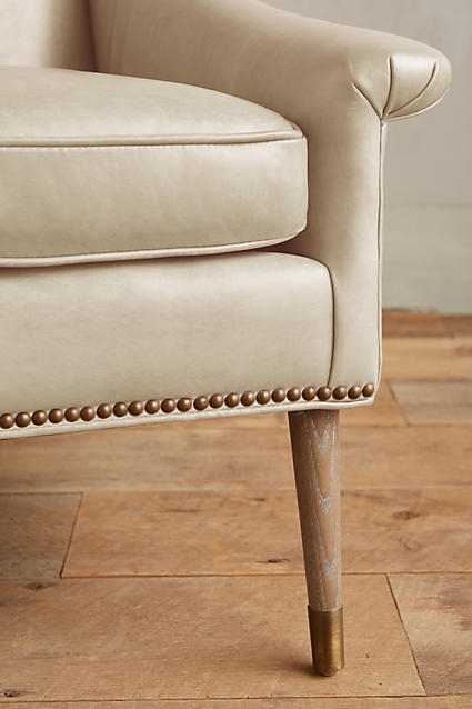 Premium Leather Tillie Armchair - Ivory - Image 2