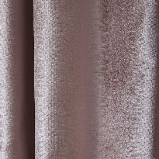 Cotton Luster Velvet Curtain - Dusty Blush - Blackout Lining - 96" - Image 2
