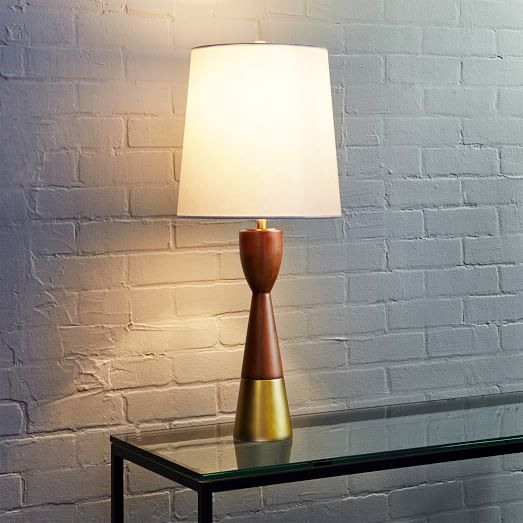 Mid-Century Wood Table Lamp - Tall - Image 1