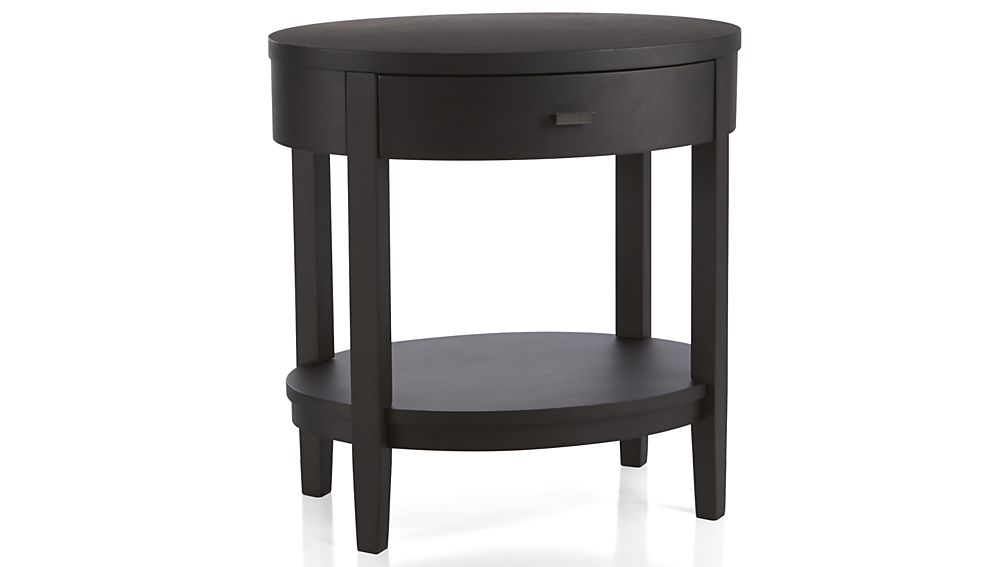 Arch Charcoal Oval Nightstand - Image 0