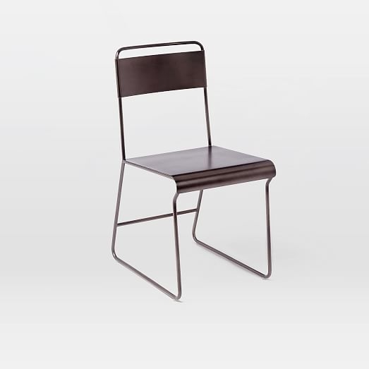 Bent Metal Dining Chair - Gunmetal - Individual - Image 0