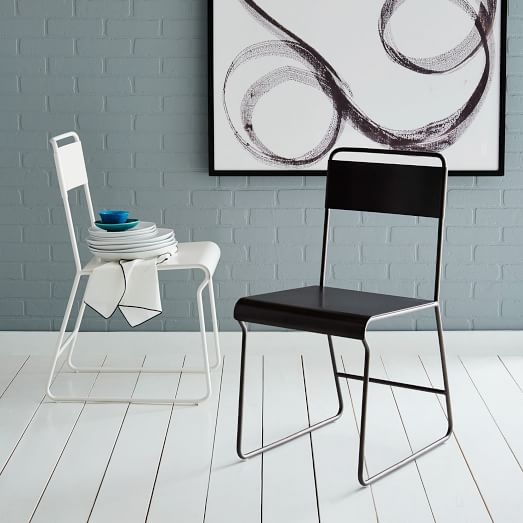 Bent Metal Dining Chair - Gunmetal - Individual - Image 1