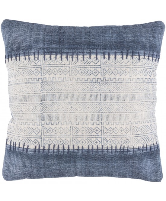 REEVE PILLOW, DENIM, 20" x 20", Down Filled - Image 0