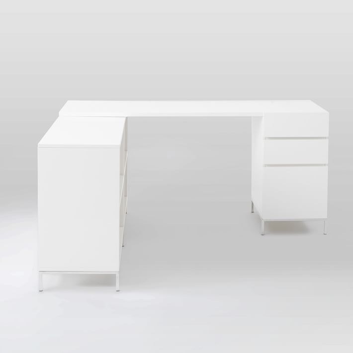Lacquer Storage Desk Set - Box File + Bookshelf - Image 0