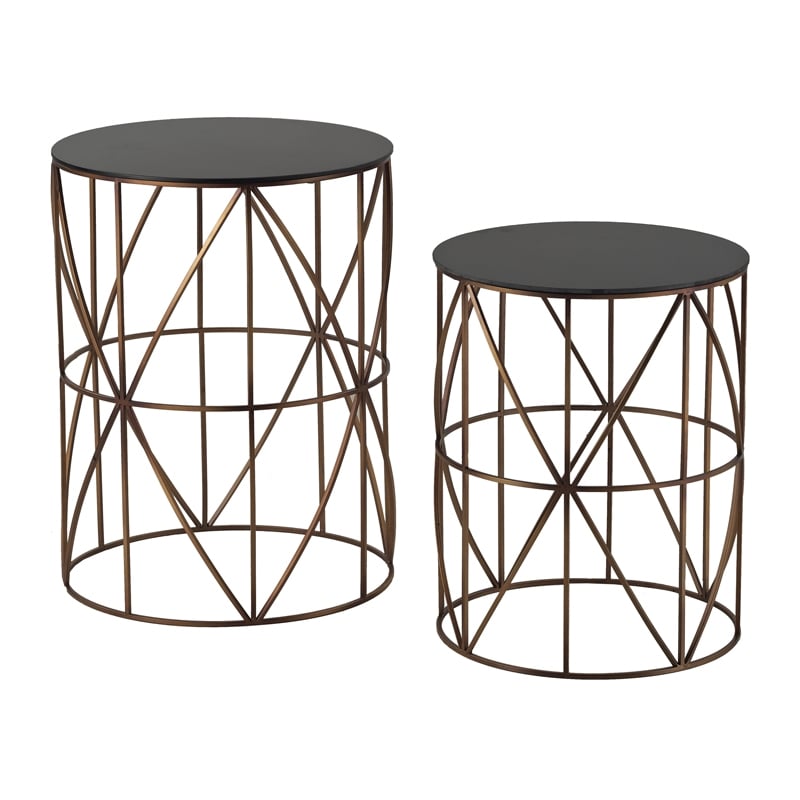 Set Of 2 Drum Side Tables - Image 0