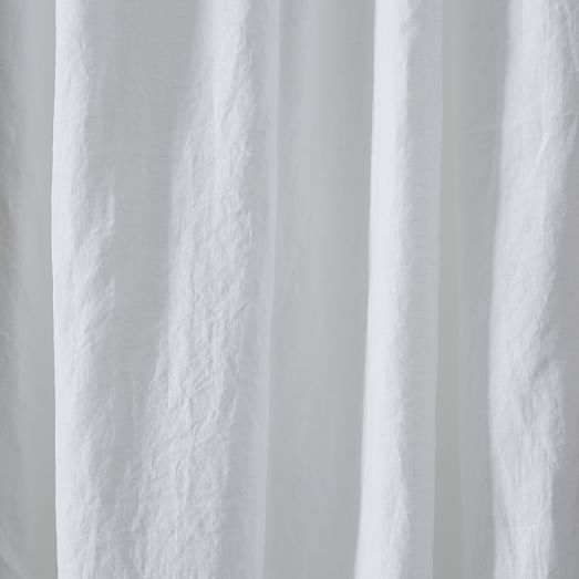 Belgian Flax Linen Curtain - White - Blackout Lining - 96"L - Image 3