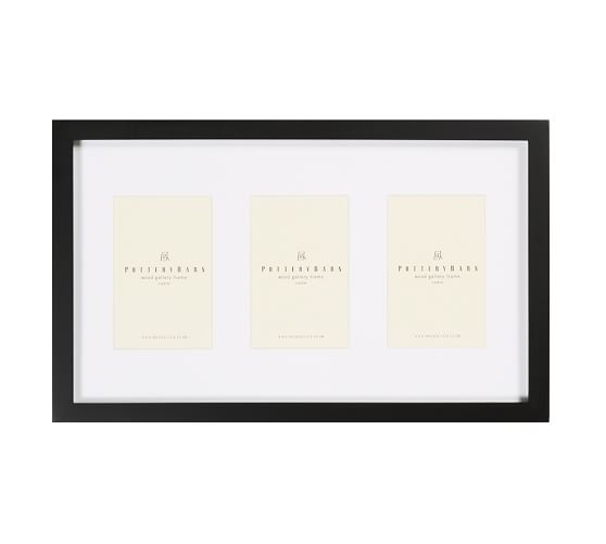 Wood Gallery Picture Frame, 4 x 6" Triple, Black - Image 0