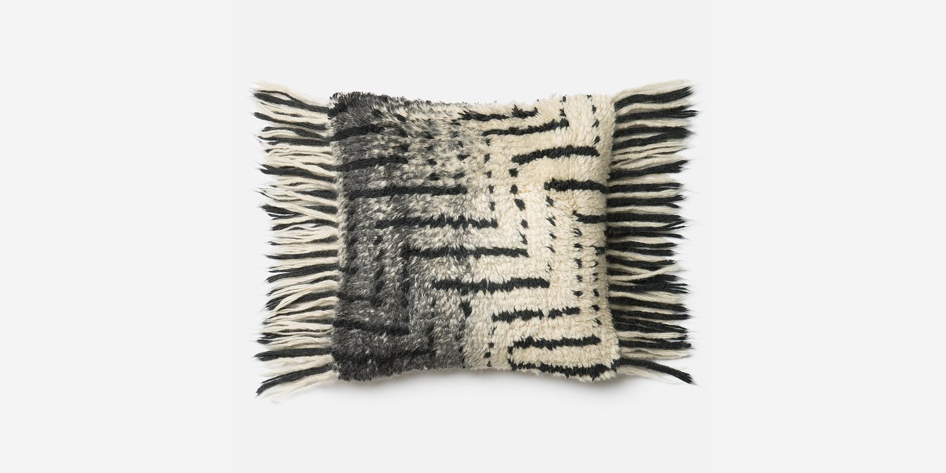 P0335 Black / Ivory Pillow - With Poly Insert - Image 0