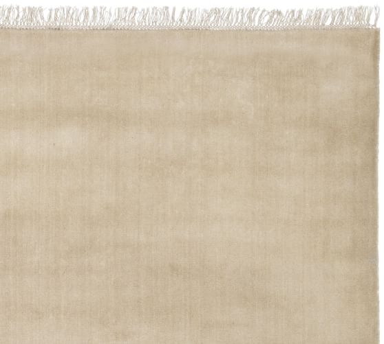 Fringed Hand-Loomed Wool Rug - 5x8' - Heathered Taupe - Image 1