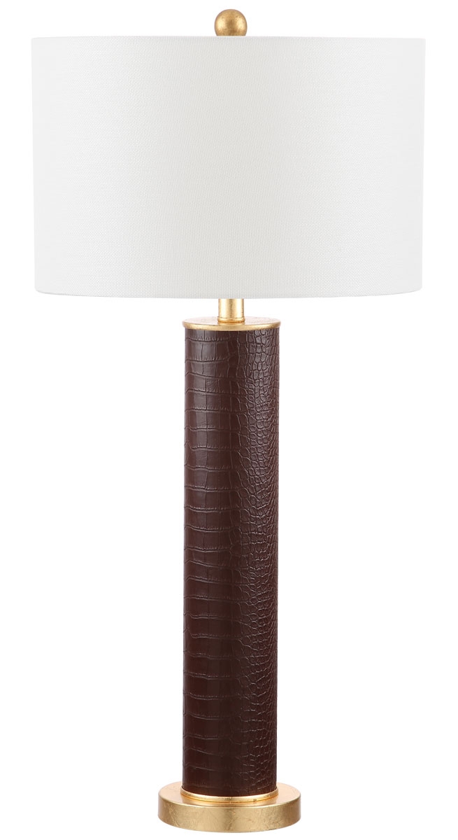 Ollie 31.5-Inch H Faux Alligator Table Lamp - Brown - Arlo Home - Image 0