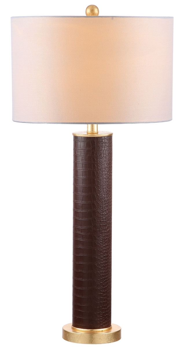 Ollie 31.5-Inch H Faux Alligator Table Lamp - Brown - Arlo Home - Image 1