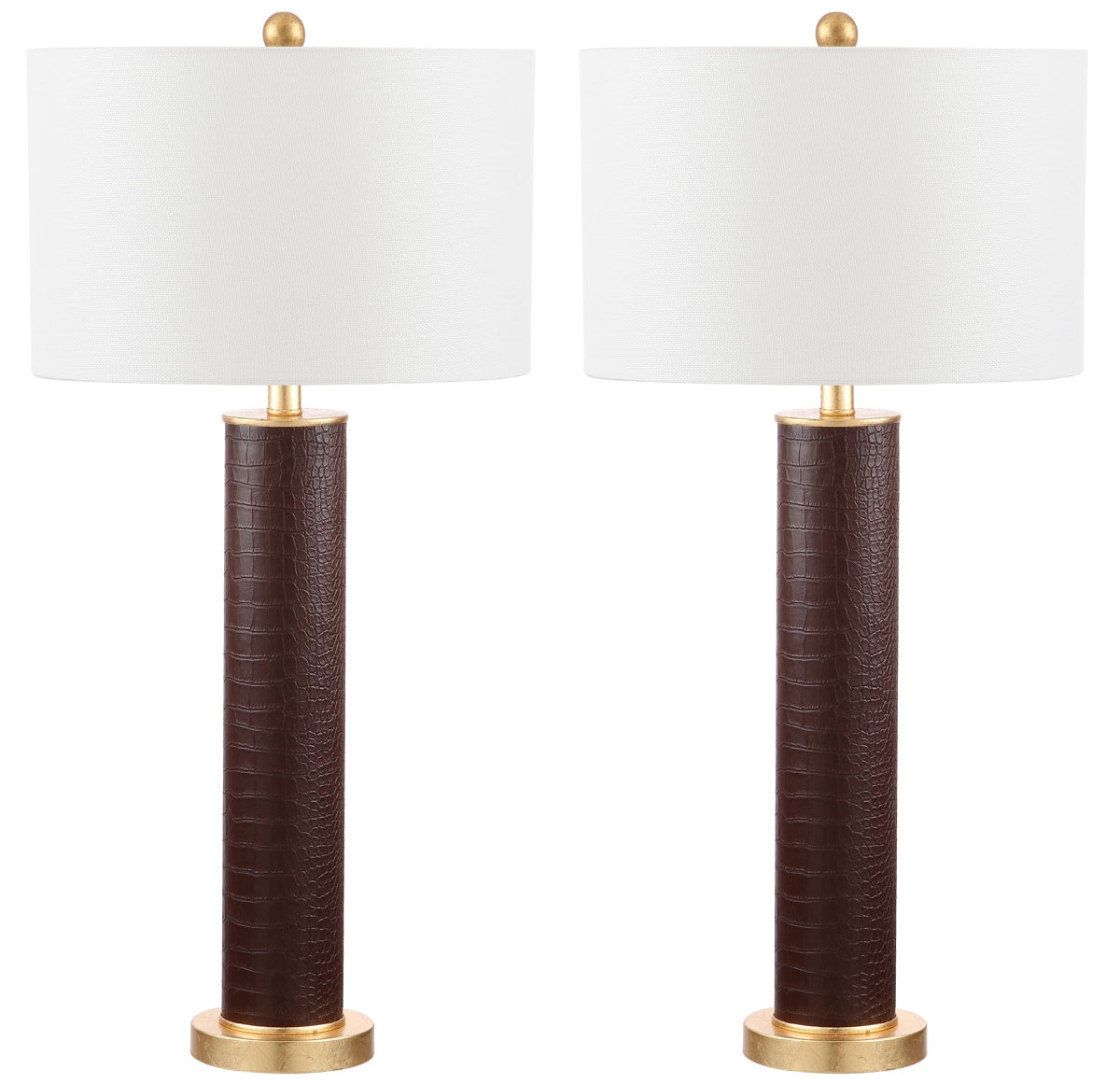 Ollie 31.5-Inch H Faux Alligator Table Lamp - Brown - Arlo Home - Image 2