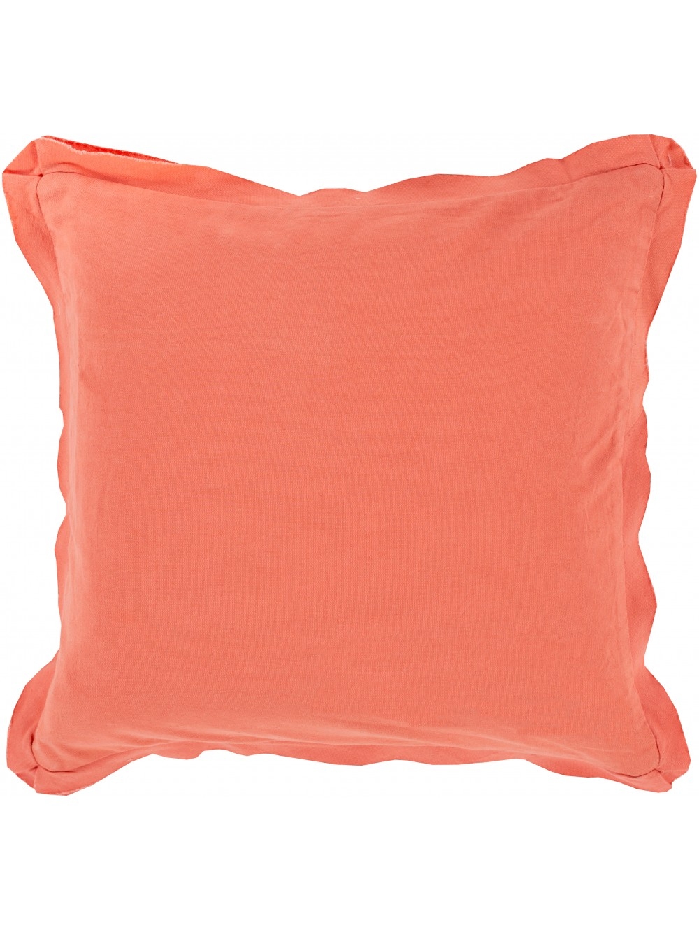 Sasha Ruffle Pillow, Coral -18" x 18" - Polyester Filled - Image 0