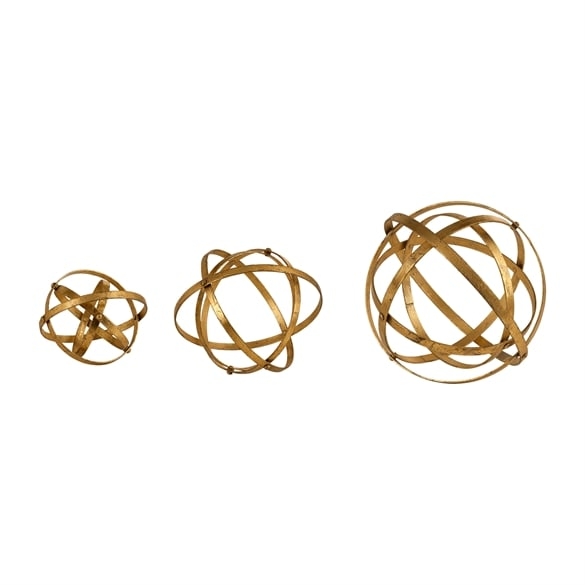 Stetson Gold Spheres, Set of 3 - Image 0