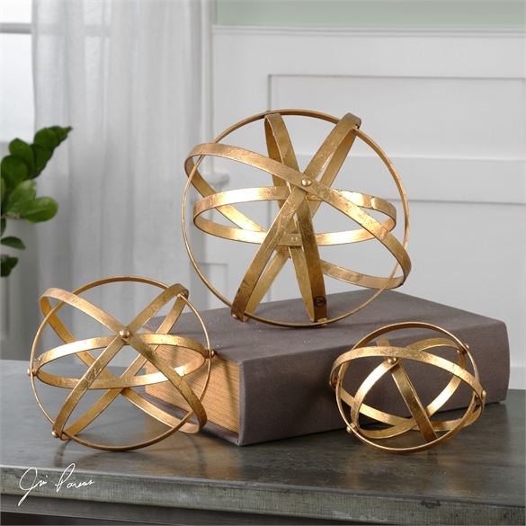 Stetson Gold Spheres, Set of 3 - Image 1
