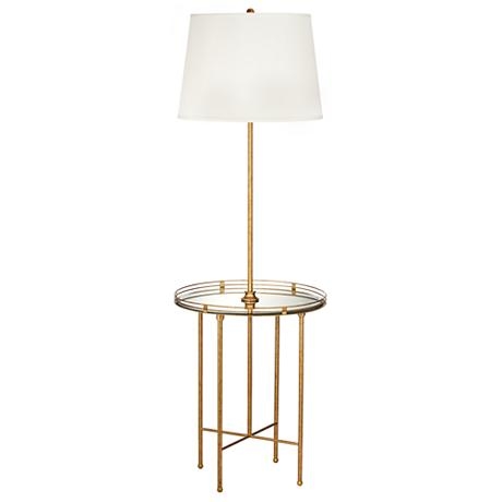 Kathy Ireland Golden Safari Floor Lamp With Tray Table - Image 0