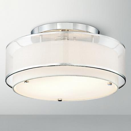Possini Euro Design Double Organza 16" Wide Ceiling Light - Image 1