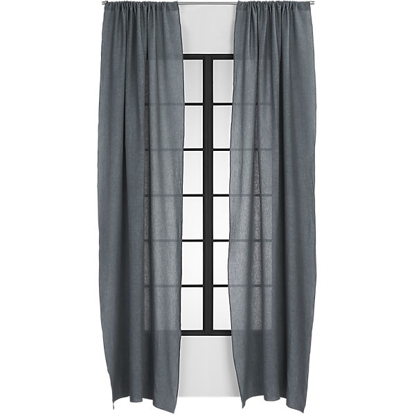 Graphite linen curtain panel - 48" x 108" - Image 0