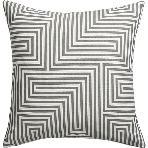 Vibe 18" pillow with down-alternative insert, White, grey - Image 0