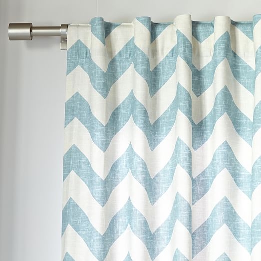 Cotton Canvas Zigzag Printed Curtain - Image 1