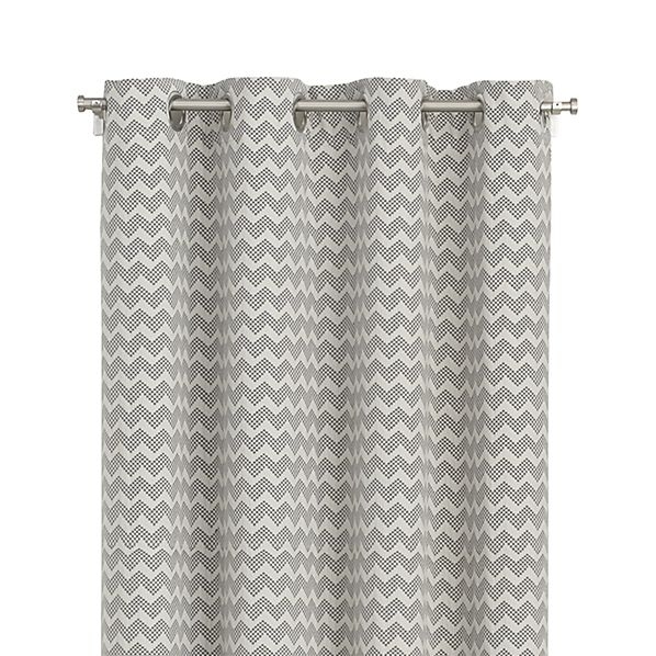 Reilly 50"x96" Grey Chevron Curtain Panel - Image 0