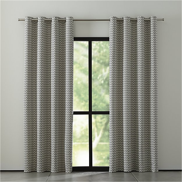 Reilly 50"x96" Grey Chevron Curtain Panel - Image 1