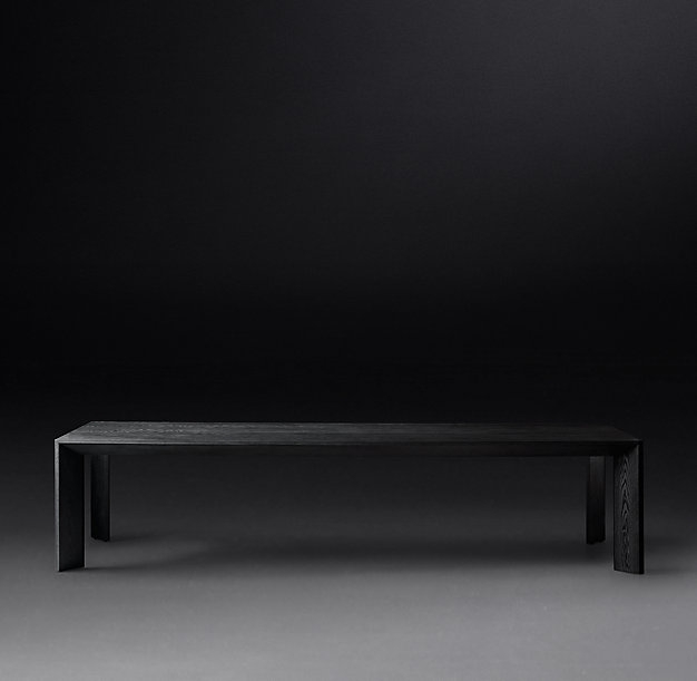 ARLES RECTANGULAR DINING TABLE - 84", BLACK OAK - Image 0