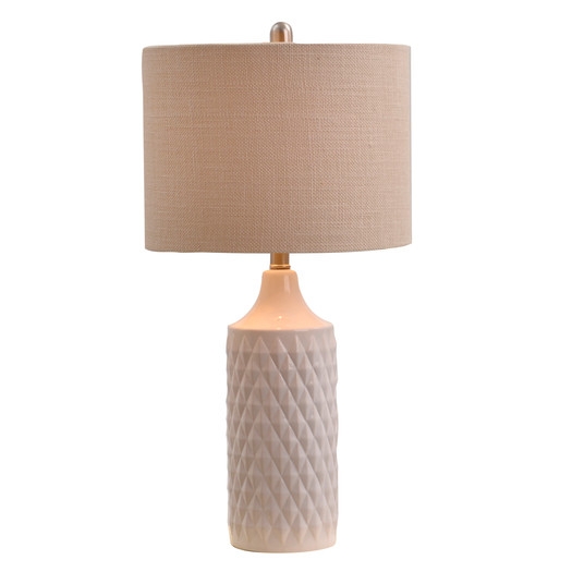 Table Lamp with Drum Shade - White - Image 0