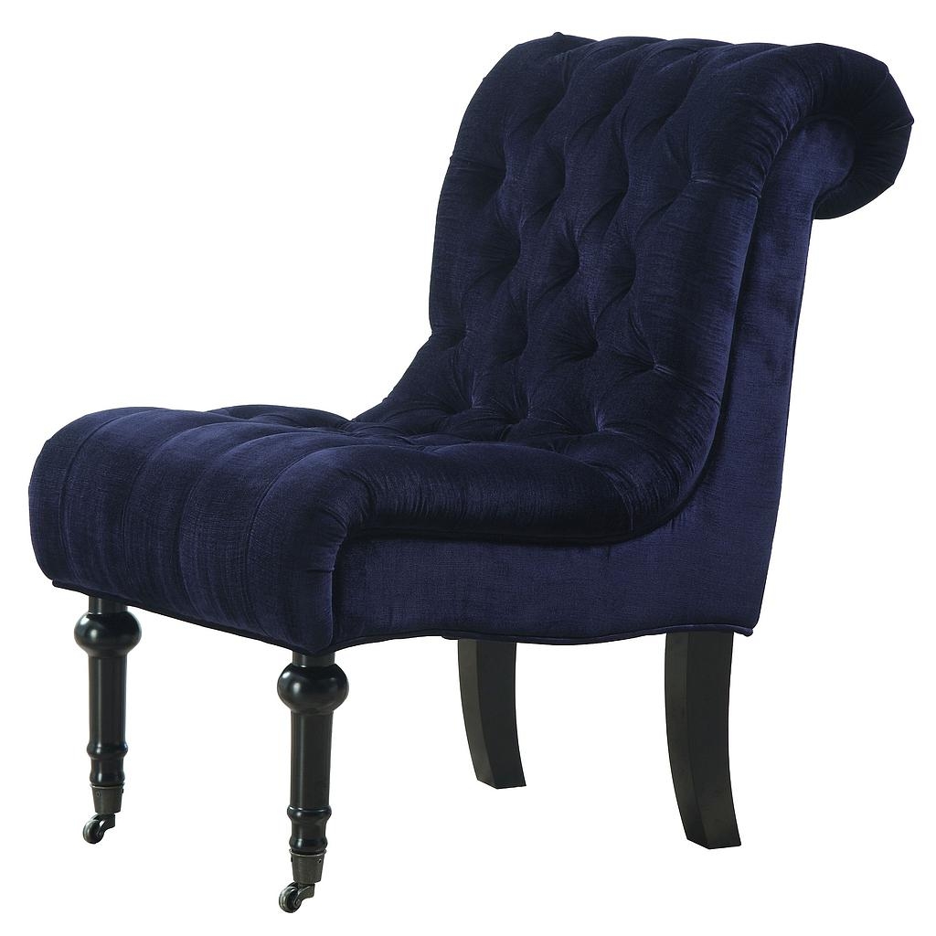 Grace Navy Velvet  Slipper Chair - Image 1