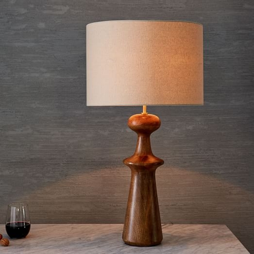 Turned Wood Table Lamp - Tall, Acorn - Image 0