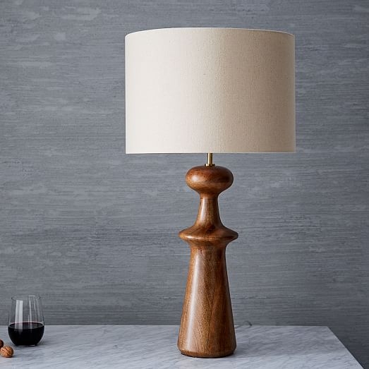 Turned Wood Table Lamp - Tall, Acorn - Image 1