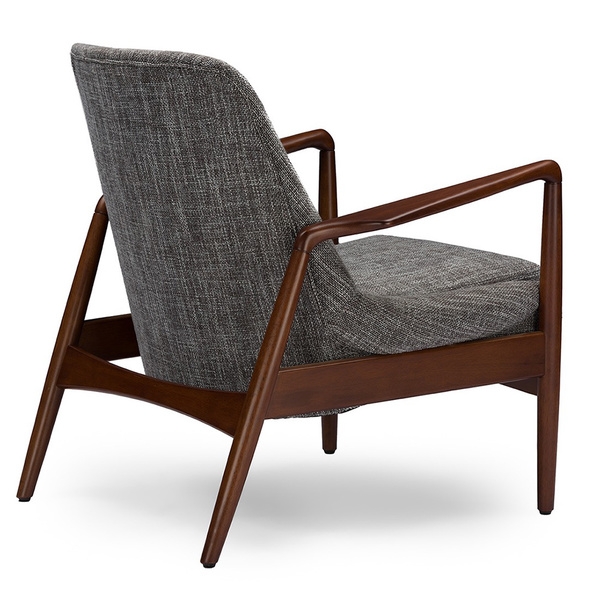 Baxton Studio Dixon Mid-century Modern Grey Fabric Upholstered Lounge Chair - Image 2