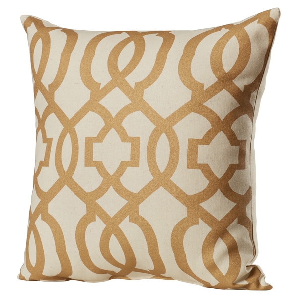 Ashford Throw Pillow - Gold - 16.5" H x 16.5" W - Polyester fiber fill insert - Image 0