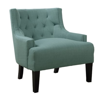 Bobkona Ansley Blended Linen Arm Chair- Light Blue - Image 0