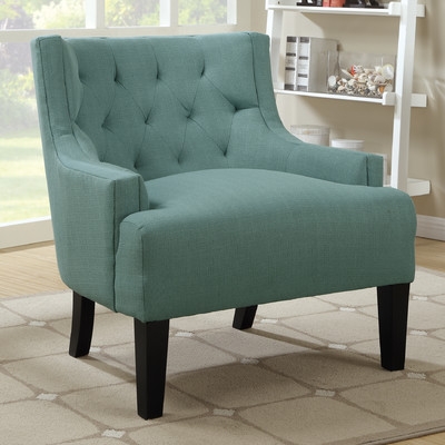 Bobkona Ansley Blended Linen Arm Chair- Light Blue - Image 1